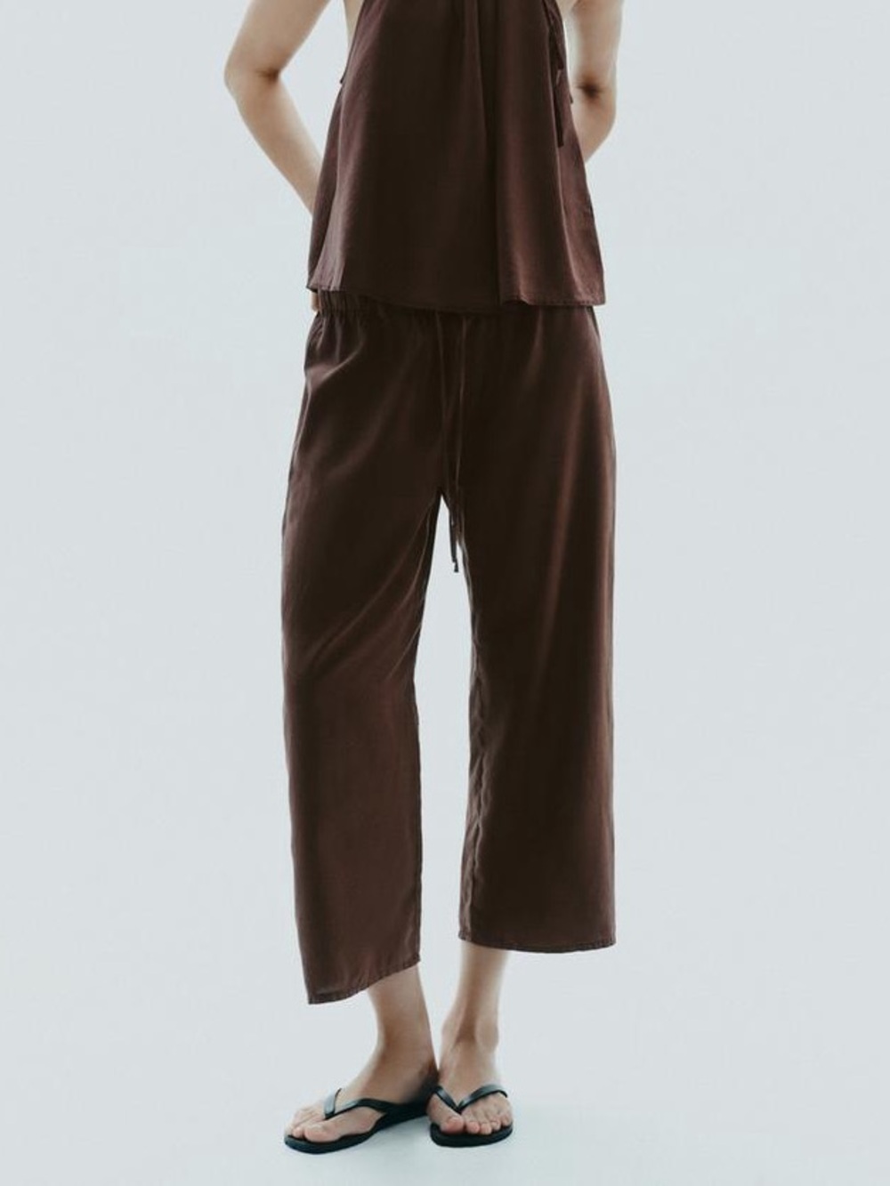 Zara brown culotte pants